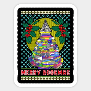 Ugly Christmas Bookish Tree Sticker